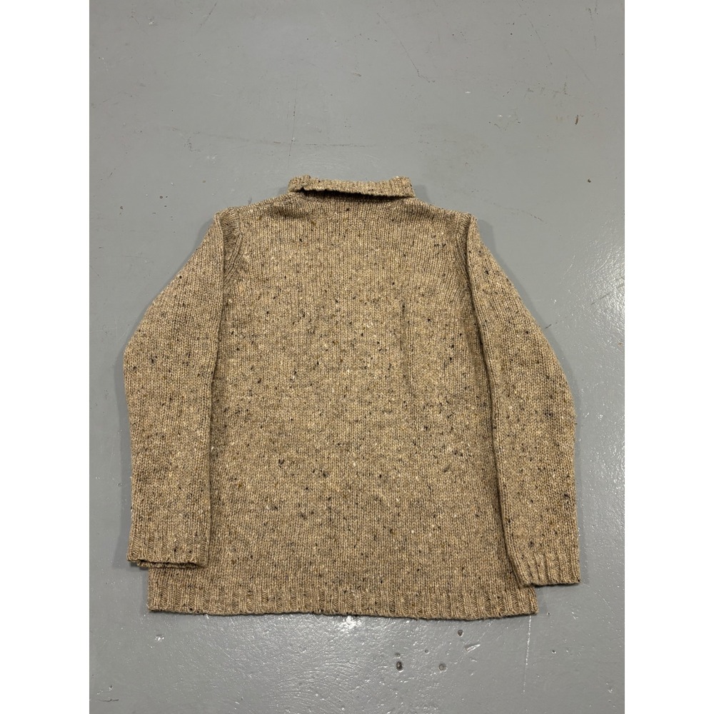 Vintage Brooks Brothers Mens Tan Donegal 100% Wool Turtleneck Sweater Medium - Picture 7 of 7